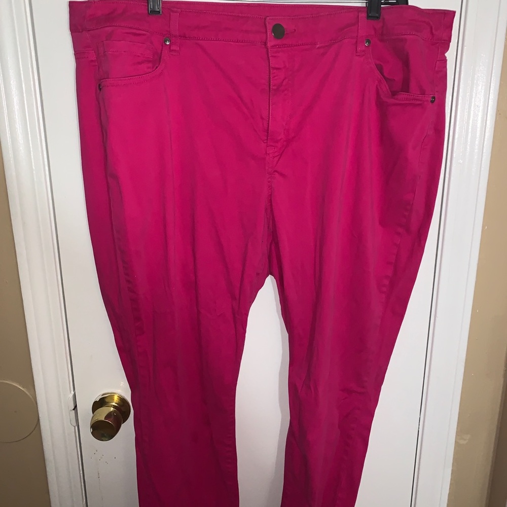 Lane Bryant Size 22 Pink Skinny Jeans
